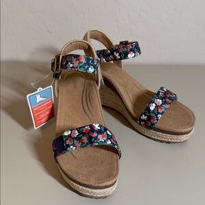 Aetrex Womens Sydney Floral Print Espadrille Sandal sz 9- 9.5